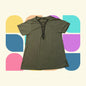 Express Olive Green with Black Accent Tie Fashion Shirt Size M