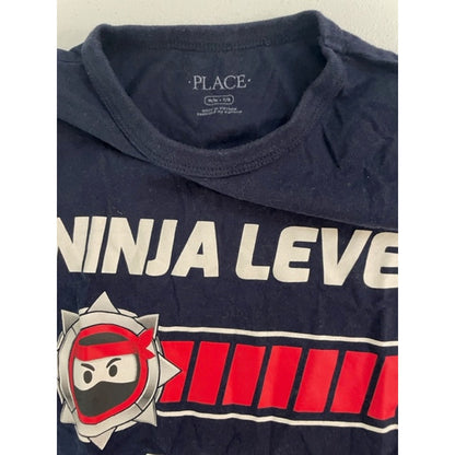 Children’s Place Blue White Red Ninja Design Shirt Size M (7/8)